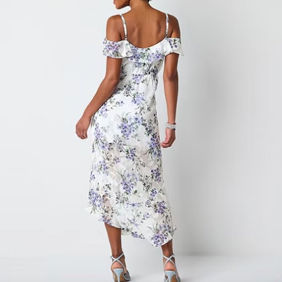 by&by Womens Juniors Floral High-Low Fit + Flare Dress , Size L - Picture 2 of 3